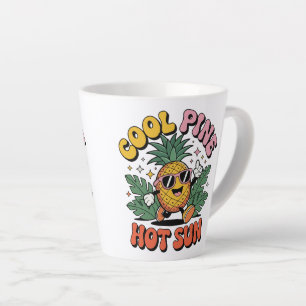 Cool Pine Hot Sun Retro Ananas Zomer Vibe Latte Mok