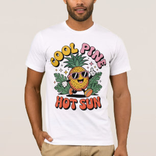 Cool Pine Hot Sun Retro Ananas Zomer Vibes T-shirt