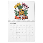 Cool Pine Hot Sun Retro Pineapple Summer Vibes  Kalender (Mar 2026)