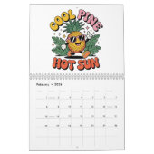 Cool Pine Hot Sun Retro Pineapple Summer Vibes  Kalender (Feb 2026)