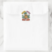 Cool Pine Hot Sun Retro Pineapple Summer Vibes Ronde Sticker (Tas)