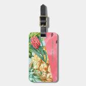 Cool Pineappel Watermelon Hibiscus Palm Leaves Bagagelabel (Voorkant verticaal)