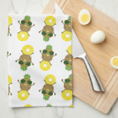 Cool Pineapple Dude Rolling op een ananas Ring Theedoek (Quarter Fold)