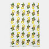 Cool Pineapple Dude Rolling op een ananas Ring Theedoek (Verticaal)