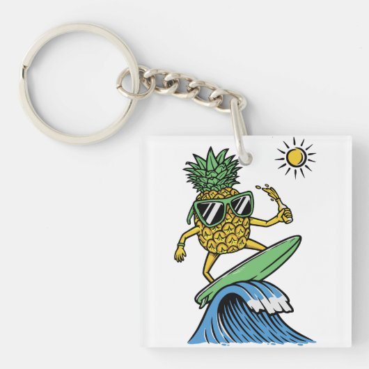 Cool Pineapple is op het Zee Vibrant strand aan he Sleutelhanger (voorkant)