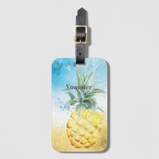 Cool Pineapple Summer Bagagelabel (Voorkant (verticaal))