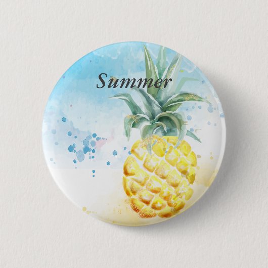 Cool Pineapple Summer Ronde Button 5,7 Cm (Voorkant)