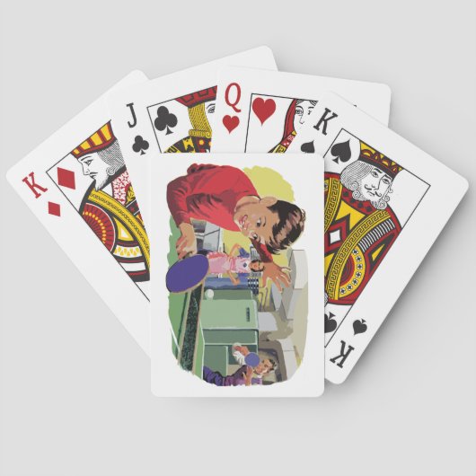 Cool Ping Pong Game Scene Pokerkaarten (Achterkant)