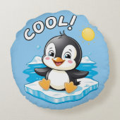 Cool! , pinguïn rond kussen (Achterkant)