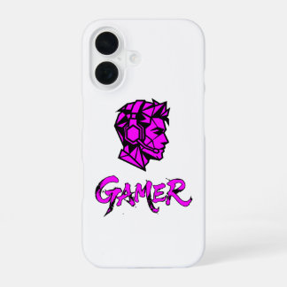 Cool Pink Geometric Gamer  iPhone 16 Hoesje