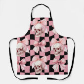 Cool Pink Keuken Skelet Halloween Schort (Voorkant)