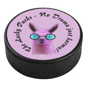 Cool Pink Llama Hockey Puck - Geen drama alleen ka