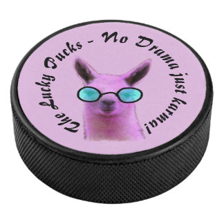 Cool Pink Llama Hockey Puck - Geen drama alleen ka