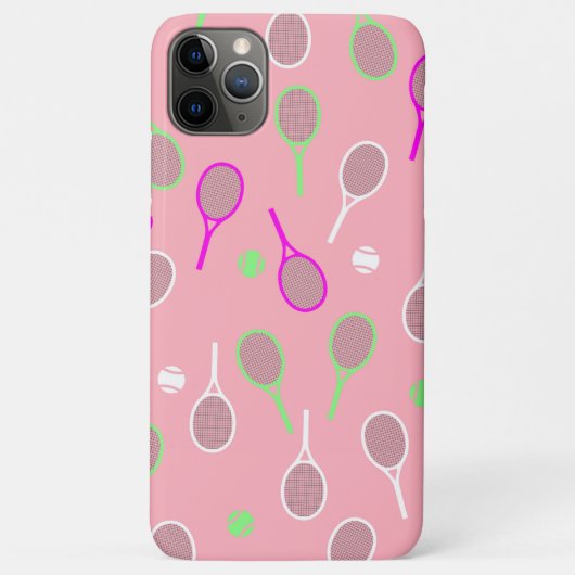 Cool Pink Retro Racquets Pattern Tennis Player Case-Mate iPhone Case (Achterkant)