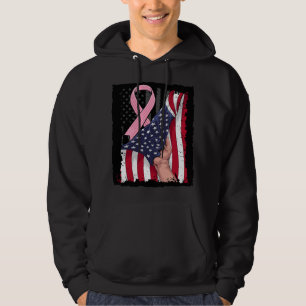 Cool Pink Ribbon Breast Cancer Awareness American Hoodie