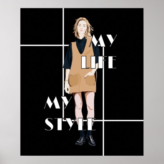 Cool Pinup Meisje Poster (Voorkant)