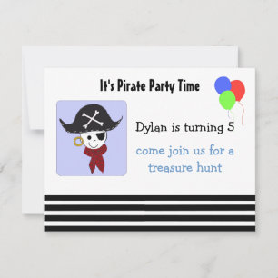 Cool Pirate Anniversaire Fête Invitation