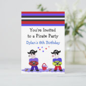 Cool Pirate Party Anniversaire Invitation (Debout devant)
