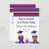 Cool Pirate Party Anniversaire Invitation (Devant / Derrière)
