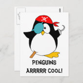 Cool Pirate Penguin Briefkaart (Voorkant / Achterkant)
