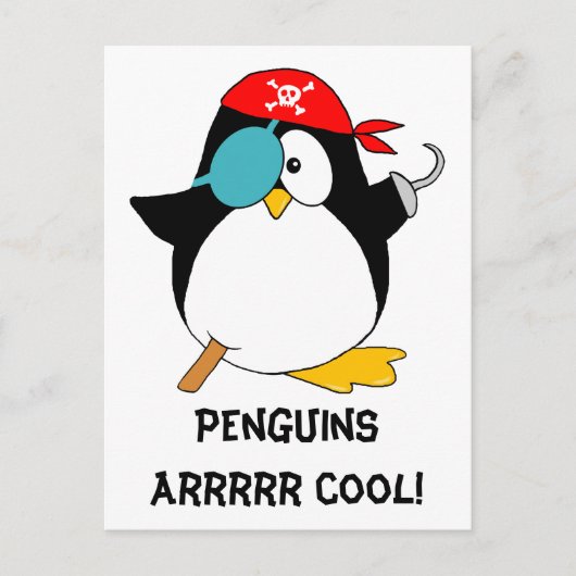 Cool Pirate Penguin Briefkaart (Voorkant)