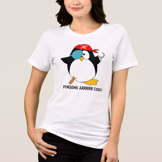 Cool Pirate Penguin Tri-Blend Shirt (Voorkant)