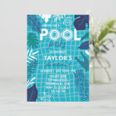 Cool Piscine Tropicale Boy Invitation Anniversaire (Debout devant)