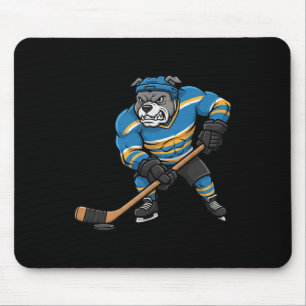 Cool Pitbull ijshockeyspeler hond sport ontwerp Muismat