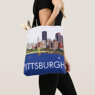 Cool Pittsburgh Skyline Computer Illustration Draagtas