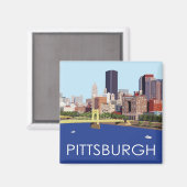 Cool Pittsburgh Skyline Computer Illustration Magneet (Voorkant / Achterkant)