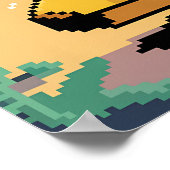 Cool Pixel Banana op vakantie Poster (Hoek)