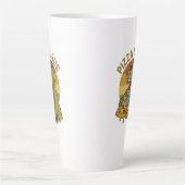 Cool Pizza Dino in Retro-stijl Latte Mok (Voorkant)