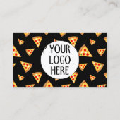 Cool pizza plakjes patroon Pizzeria Uw logo zwart Klantenkaartje (Achterkant)