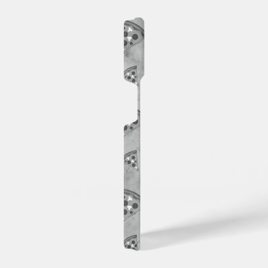 Cool pizza slice zwart wit monogram iPhone hoesje (Rechterkant)