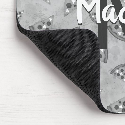 Cool pizza slice  zwart wit monogram muismat (Hoek)