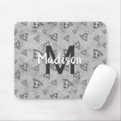 Cool pizza slice  zwart wit monogram muismat (Met muis)