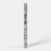 Cool pizza slice  zwart wit monogram samsung galaxy hoesje (Rechterkant)