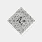 Cool pizza slice zwart wit monogram servet (Hoek)