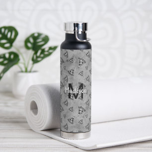 Cool pizza slice zwart wit monogram waterfles