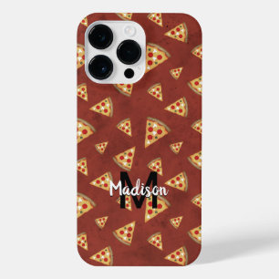 Cool pizza snijdt  rood patroon Monogram iPhone 14 Pro Max Hoesje