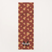 Cool pizza snijdt rood patroon Monogram Yogamat (Voorkant)