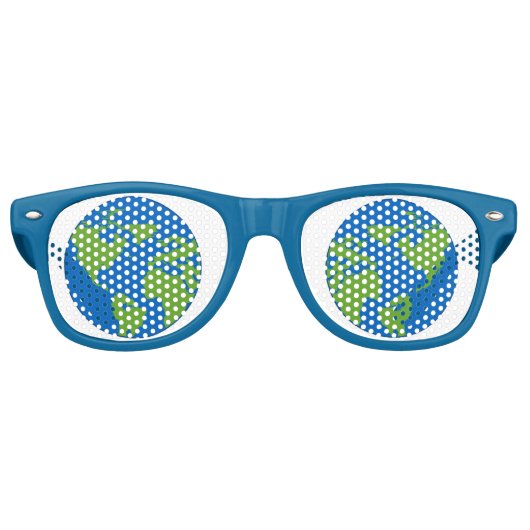 Cool Planet Earth Retro Zonnebril (Voorkant)