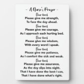 Cool Plaque photo de prière d'une infirmière avec  (Devant)