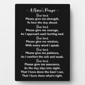 Cool Plaque photo de prière d'une infirmière avec  (Devant)