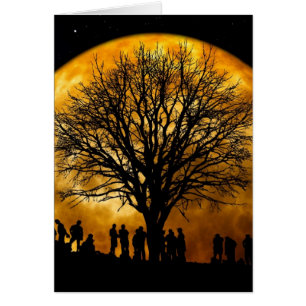 Cool Pleine Récolte Lune Arbre Silhouette Cadeaux