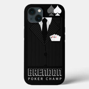 Cool Poker Champ Pinstripe Suit Casino iPhone 13 Hoesje