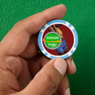 COOL! Poker Chips - Lichtblauw - Aangepast