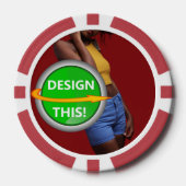 COOL! Poker Chips - Rood - Aangepast (Voorkant)