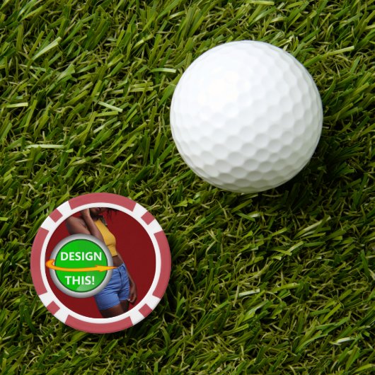 COOL! Poker Chips - Rood - Aangepast (Golfbal Marker)