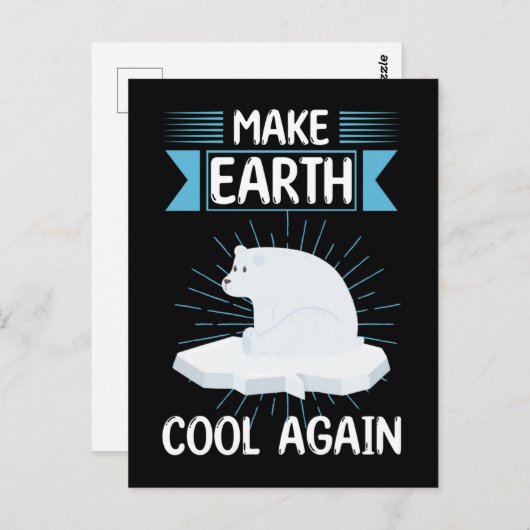 Cool Polar Bear Earth Care Animal Rescue Save Briefkaart (Voorkant / Achterkant)